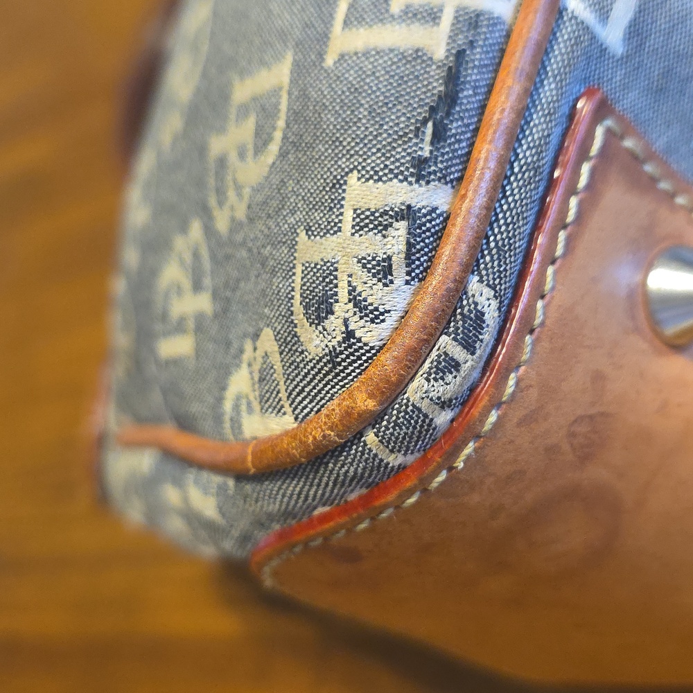 Dooney & Bourke Blue and Tan Shoulder Bag - Picture 6 of 16